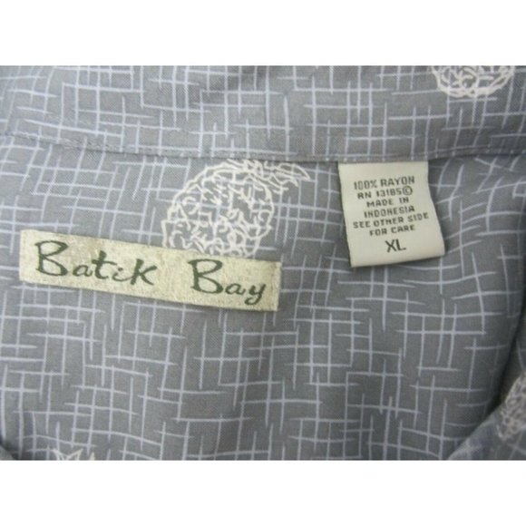 Batik Bay Men Hawaiian camp shirt pit to pit 25.5 XL aloha luau tropical palm - Picture 7 of 7